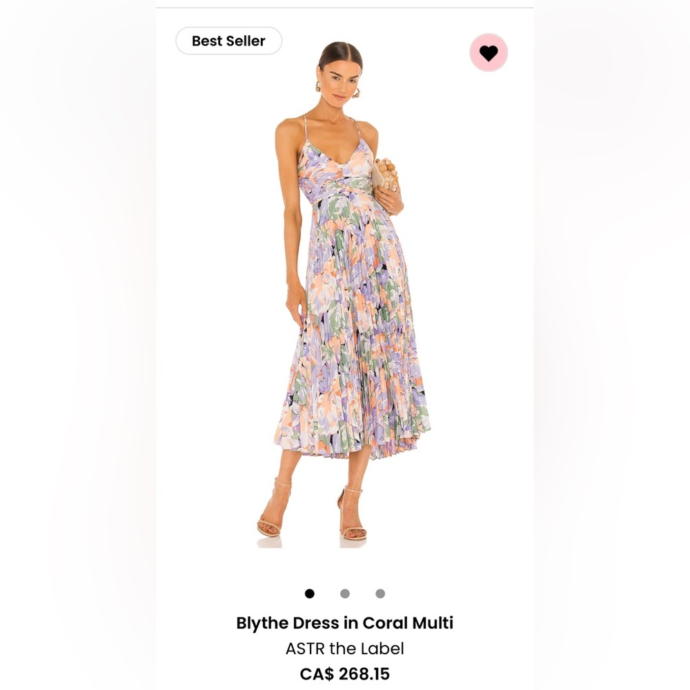 ASTR the Label Blythe Dress in Coral Multi - NWT